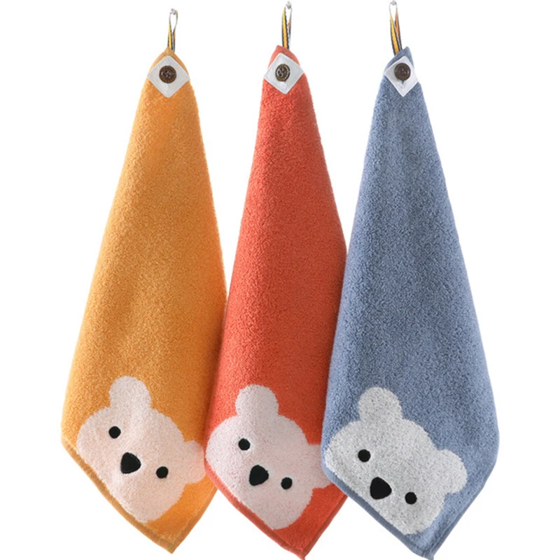3 шт. многофункциональное детское полотенце ручное Коралловое бархатное полотенце для рук Детское дизайнерское полотенце с медведем для подвешивания купального полотенца s