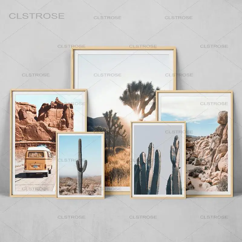 Desert Cactus Canvas Poster Nordic Style Landscape Nature Tree Wall Art Print Painting Decorative Picture Home Decor | Дом и сад