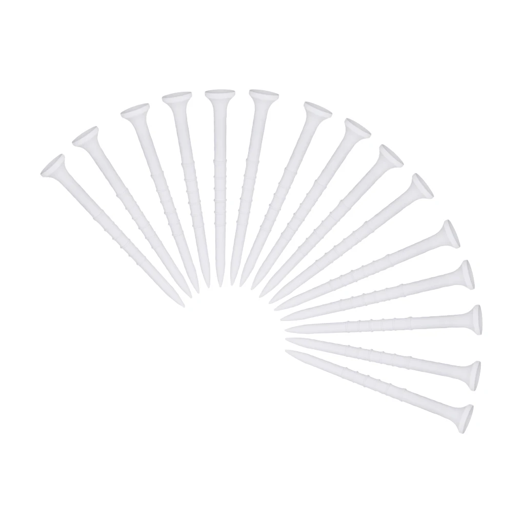 15 Pieces 8.5cm Golf Tee Plastic Golf Practice Training Accessories White