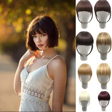 Натуральный кабело falso franja preto marrom auburn vermelho зажим em cabelo sintético franja зажим em para mulher Liuhai