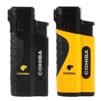 

COHIBA Mini Torch Cigar Lighter Metal Windproof Refilling Gas Lighters Cigarette Blue Flame Jet Cakmak