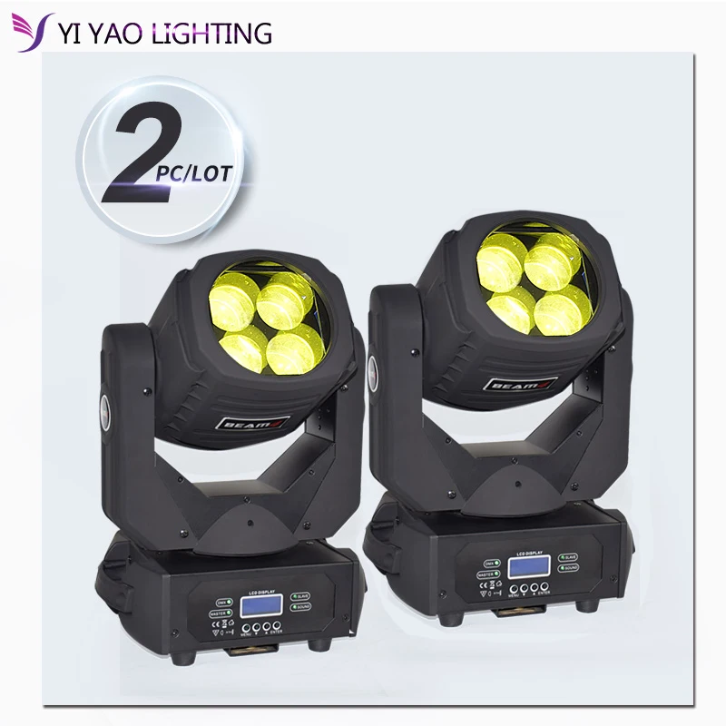

Led 4x25w beam moving head spotlight with color wheel of red yellow blue and white for stage party dj disco lighting 2pcs/lot