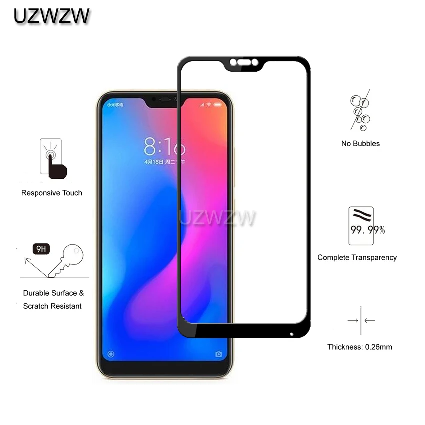 Закаленное стекло для Xiaomi Mi A2 Lite Полное покрытие защита экрана закаленное