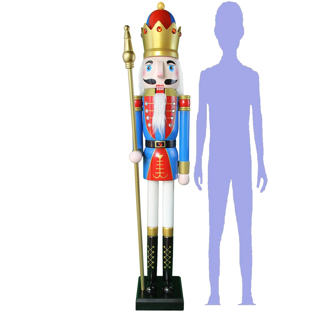 CDL 4feet/120cm/4ft/4foot Life sized large/Giant Red and blue Christmas Wooden Nutcracker King &amp Soldier Ornament Doll K14 | Дом и сад