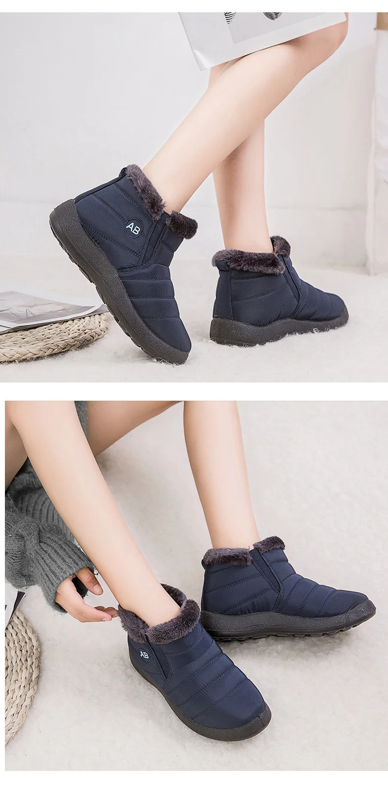 women boots ankle snow boots waterproof winter shoes