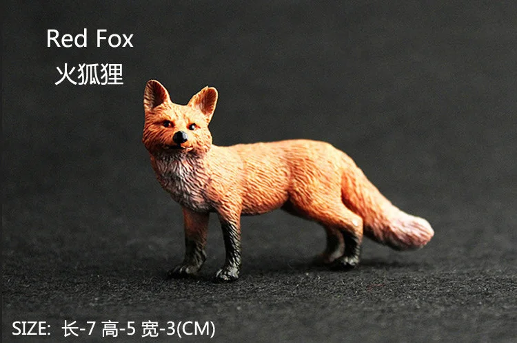 Оригинальная фигурка диких животных из зоопарка «Красная Лиса», коллекционные фигурки, развивающие игрушки для детей, подарок - Цвет: red fox