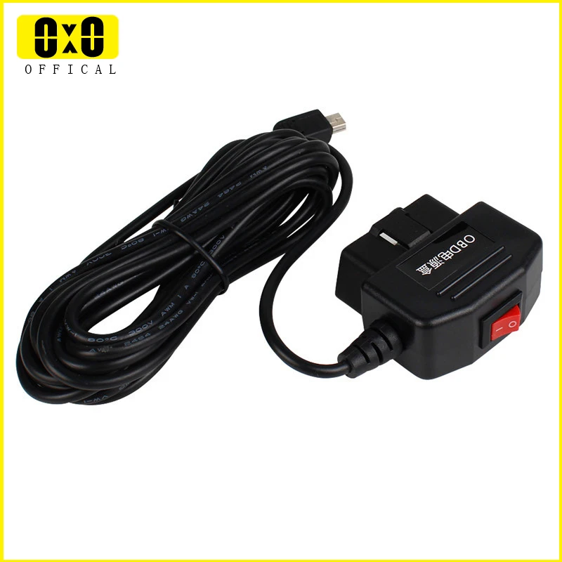 

5V 3A MiniMico USB Cable OBD Adapter Lighter Power Box with 3.5 Meters Switch CAR DVR Charging