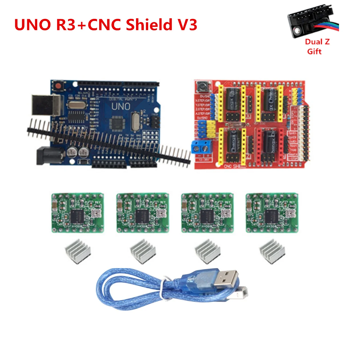 Плата расширения cnc shield V3 UNO R3 GRBL 1 monitor A4988 драйвер шагового двигателя с ЧПУ для