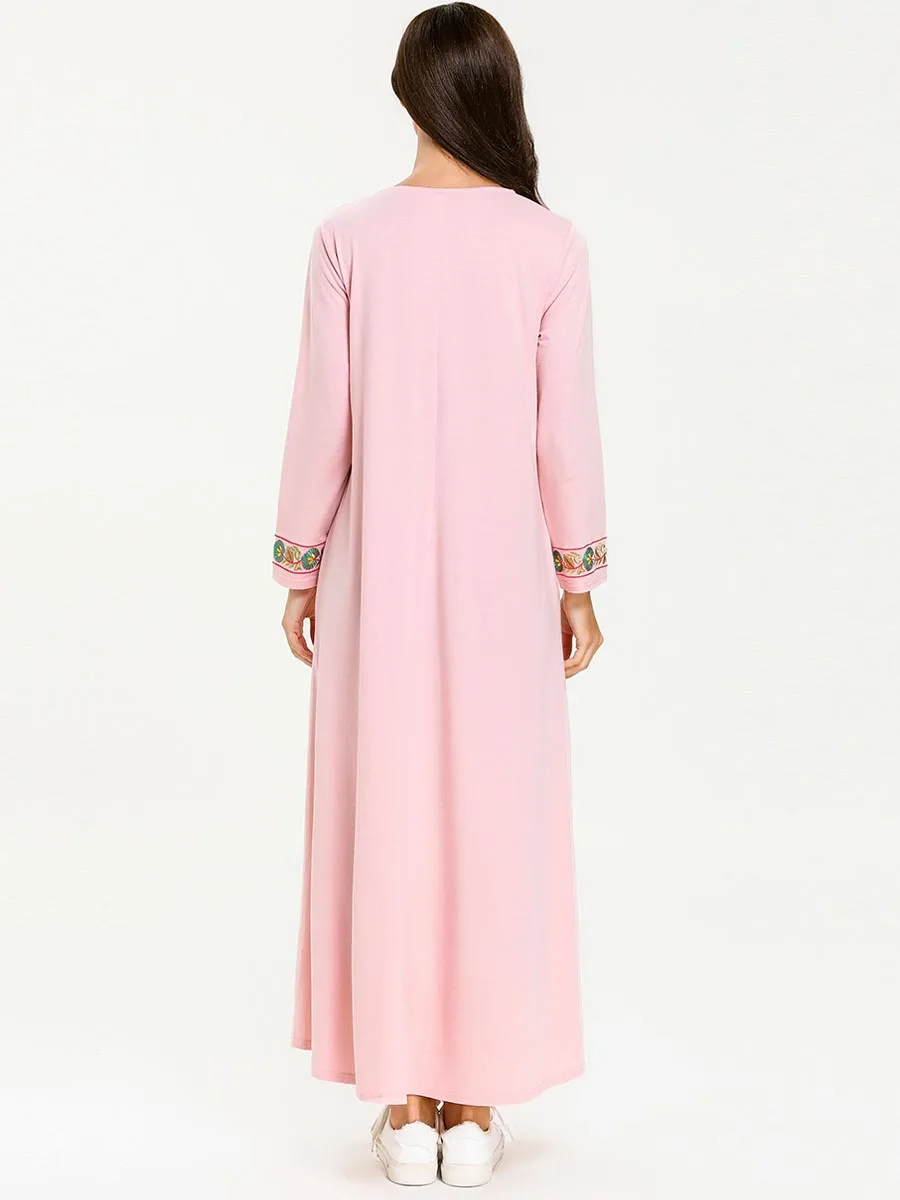 7712 платье большого размера арабское мусульманское Новое Стильное Модное Длинное Платье с вышивкой