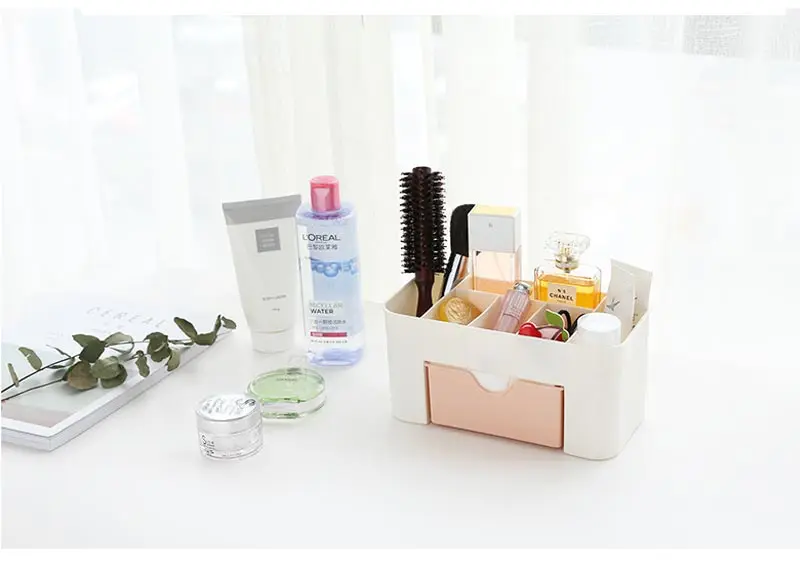 Makeup Organizer Plastic Box Fashion Cosmetic Storage Box With Drawers Desktop Plastic Jewellery Box Woman Girls Home Make Up