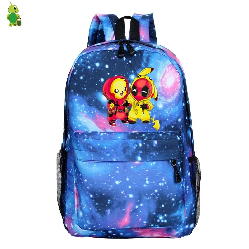 1 Mochila Покемон Пикачу рюкзак Дэдпул рюкзак женский рюкзак школьные сумки для подростков девочек мальчиков Galaxy походный рюкзак для ноутбука - Цвет: 1