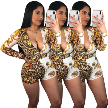 

Spring Summer Women Jumpsuit Bodycon Playsuit Bodysuit Overalls Rompers Plus Size V Neck Long Sleeve Sexy Jumpsuits
