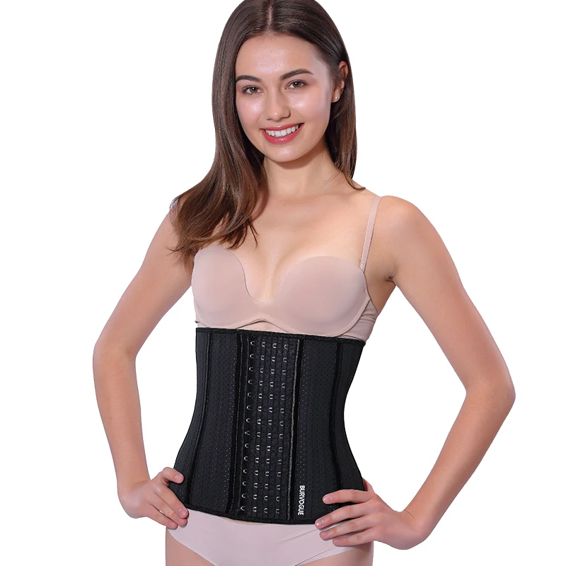 Burvogue Women 25 Steel Bones Waist Trainer Corset Underbust Waist Latex Corset Slimming Shaper Breathable Belt XXS-3XL