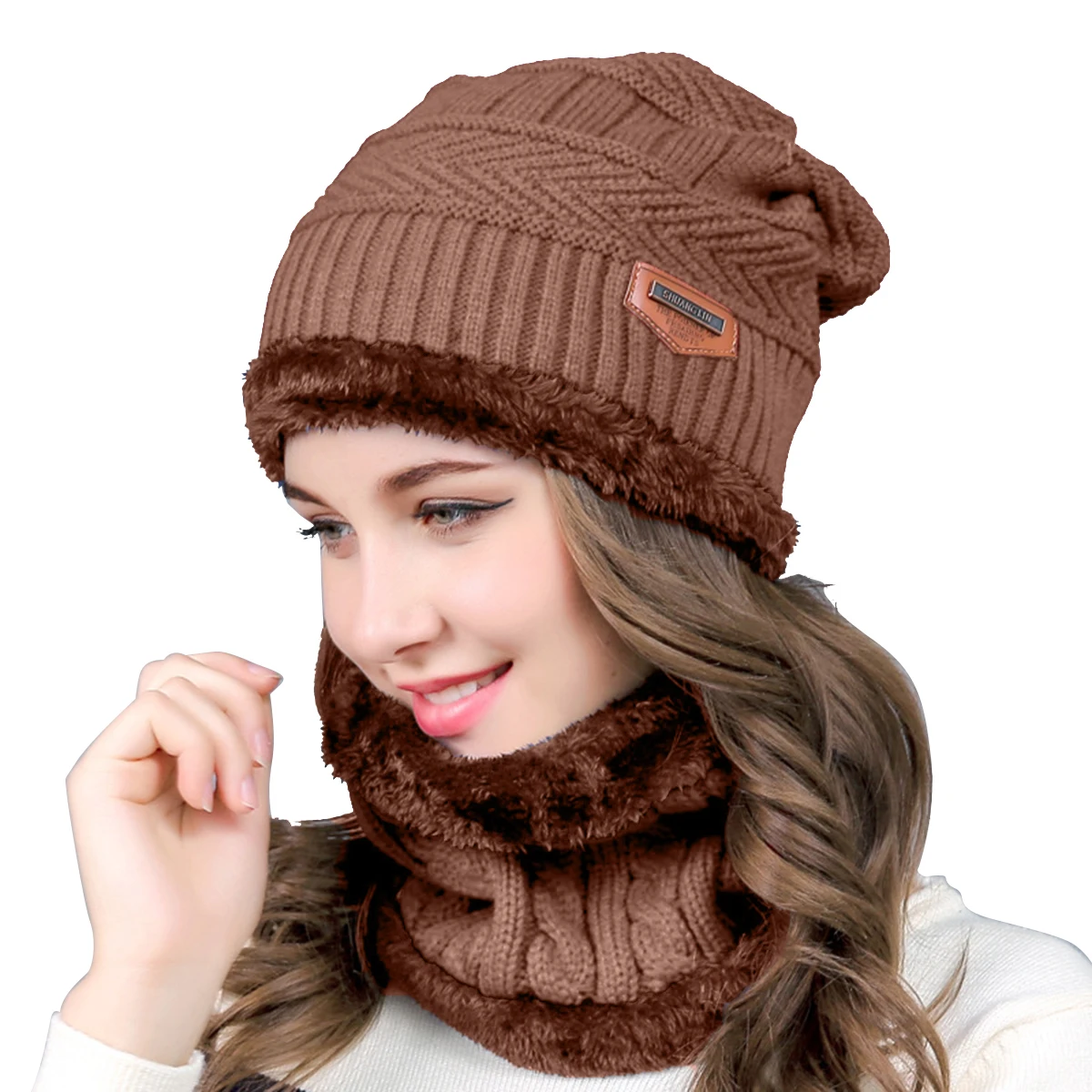 New fashion Brand Men's Winter Hat Scarf 2 Pieces Set Knit Wool Beanies Women Men Hats Warm Soft Cap Bone Bonnet