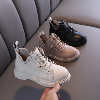 

Children's Genuine Leather Martin Boots Autumn and Winter Children's Soft-soled Short Boots Children's Shoes