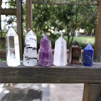 

6PCS Crystals Stone Island Wicca Decor Cristals Pierre Spiritual Meditation Decor Rose Quartz Tourmaline Lapis Lazuli Amethyst