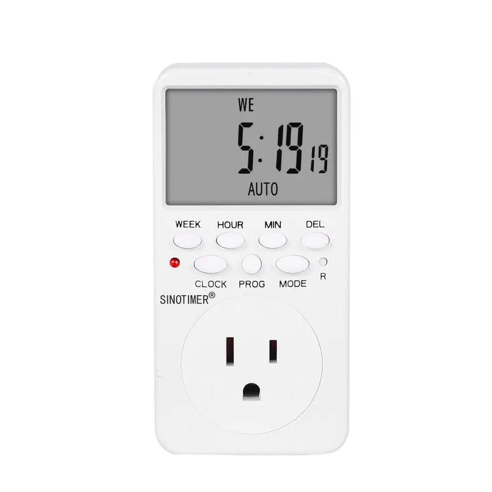 

SINOTIMER TM519 7 Days Weekly LCD Digital Programmable Switch Socket Timer Plug Time Relay Switch Control EU/US/UK/IT/BR/IL