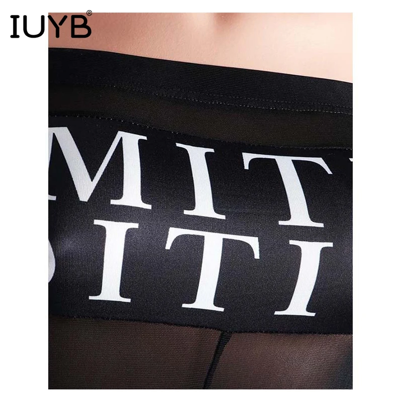 IUYB Spring High Sexy Party Design Women Mini Jumpsuits Letter Lace Slash Neck Full Sleeve Skinny Midi Romper CY8018