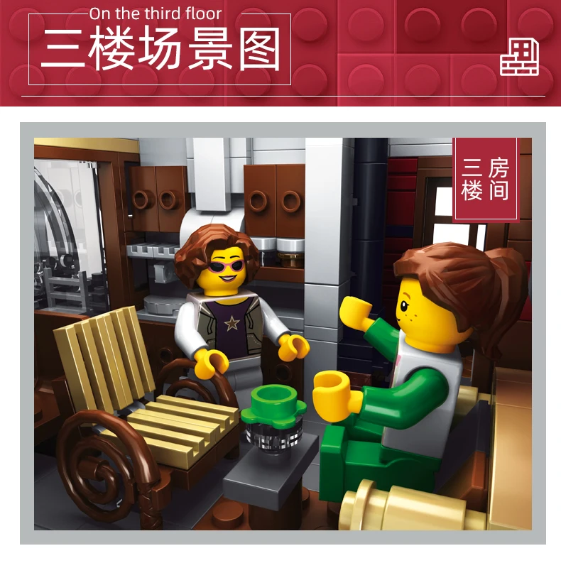 MOC City Street Series Old Fishing Store Houseboat Restaurant Model Building Blocks Toys For Children Fit Lepining Bricks Gifts