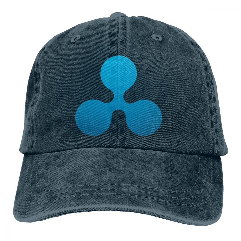 Ripple логотип Casquette черный унисекс Мужские Женские джинсовые бейсболка с ремешком кепки Регулируемый Гольф папа шляпа