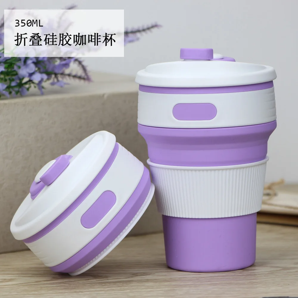 350ml Collapsible Silicone Water Bottle tea cup coffe cup