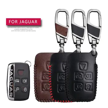

Leather Car Key Case Cover For Jaguar XF XK XKR X-type XE V12 Guitar Scissors Protection Key Shell Skin Bag Only case