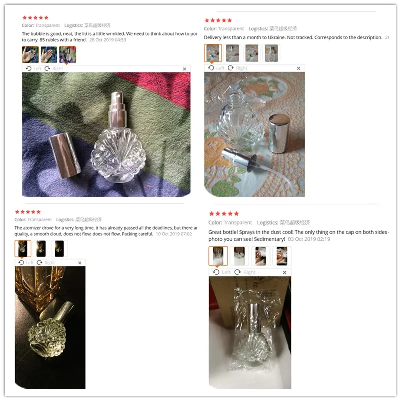 Perfume Atomizer 15ml Reusable Perfume Atomizer Liquid Dispenser Fine Mist Spray Glass Perfume Bottle Travel Packaging Empty Cosmetic Containers
