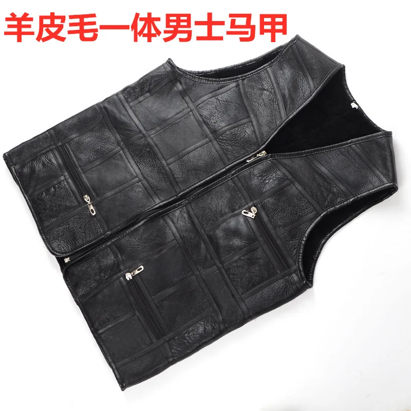 

2019 Autumn And Winter Middle-aged MEN'S Vest Sheepskin Wool One Vest Natural Wool Fur Clothing Waistcoat Wool Sheepskin Warm