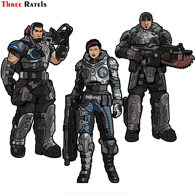 Водонепроницаемые стикеры Three Ratels F405 MechWarrior Kait Diaz Dom и Маркус Fenix для автомобиля