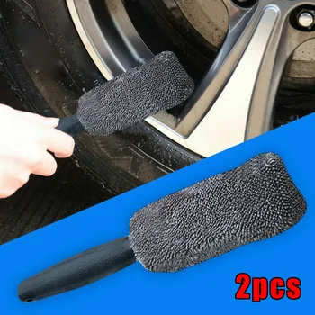 

Plastic Handle Microfiber Wheel Tire Rim Brush Wash Washing Cleaner For Car SUV 27*5cm Cleaning Tools Superfine Fiber Tire Brush