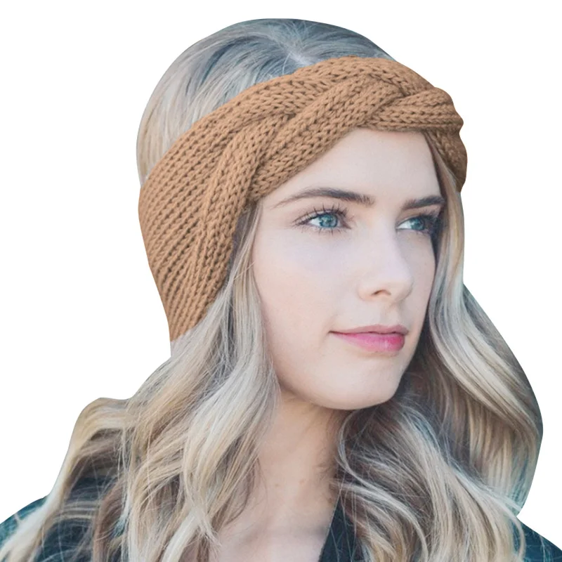 Женский головной убор, грелка для ушей, бохо, зимний праздник, резинка для волос, тюрбан, повязка на голову, повязка на голову, плетеная вязаная Эластичная головная повязка, аксессуары для волос