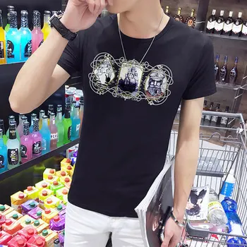 

Summer new women's street letter characters print loose short-sleeved T-shirt 33.30