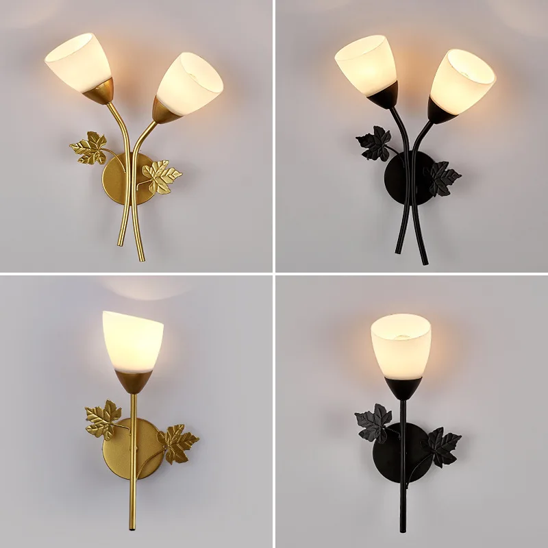 

Iron Craft Wall Lamp Northern European-Style Wall Lamp LED Bedroom Bedside Lamp Modern Minimalist Corridor Hallway Cool Study La