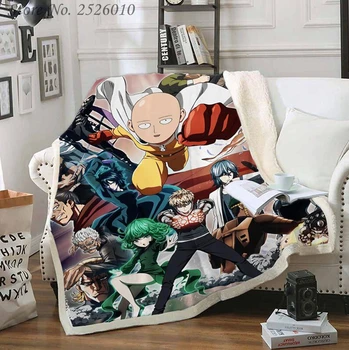 

Throw blanket ONE PUNCH MAN 3D Velvet Plush Blanket Bedspread For Kids Girls Sherpa Blanket Couch Quilt Cover Travel 10
