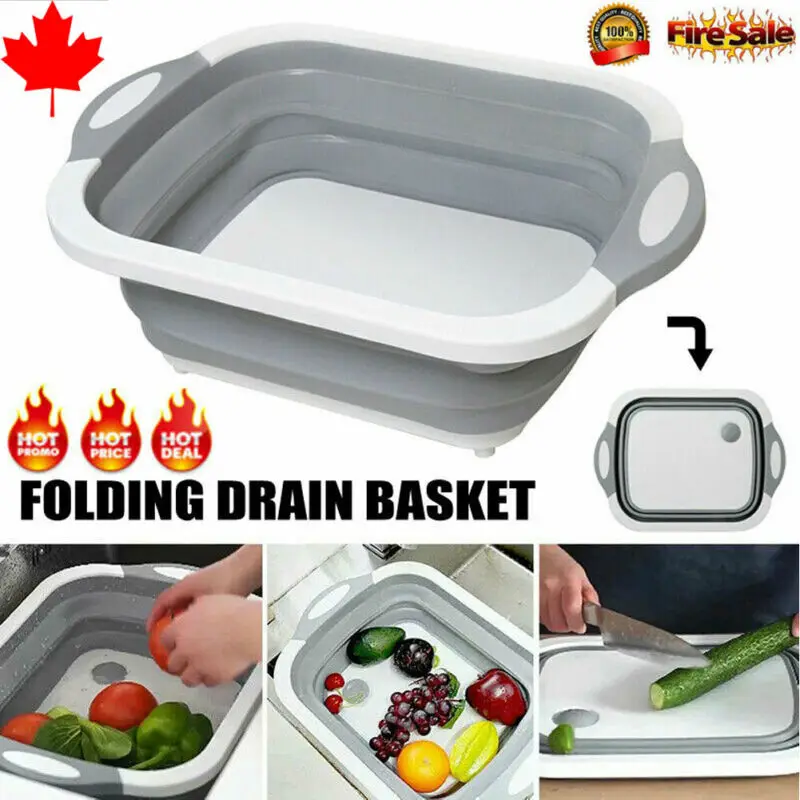 

New 4 in 1 Multi-Board No More Tools Drain Basket Foldable for Kitchen Fruit