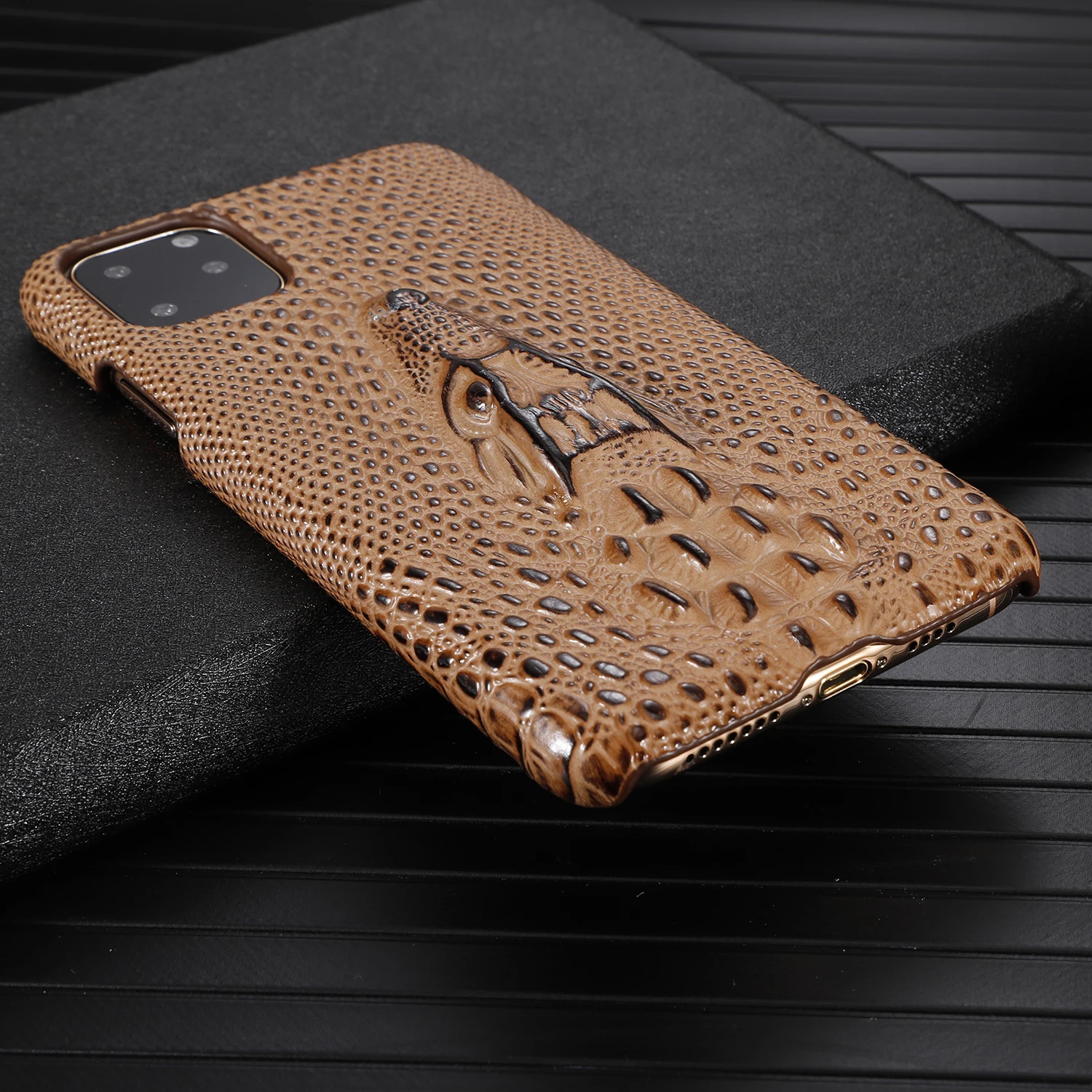 Ультра тонкий чехол из натуральной кожи для iPhone 11 Pro Max 11Pro, роскошный тонкий жесткий чехол из крокодиловой кожи, чехол s, новинка