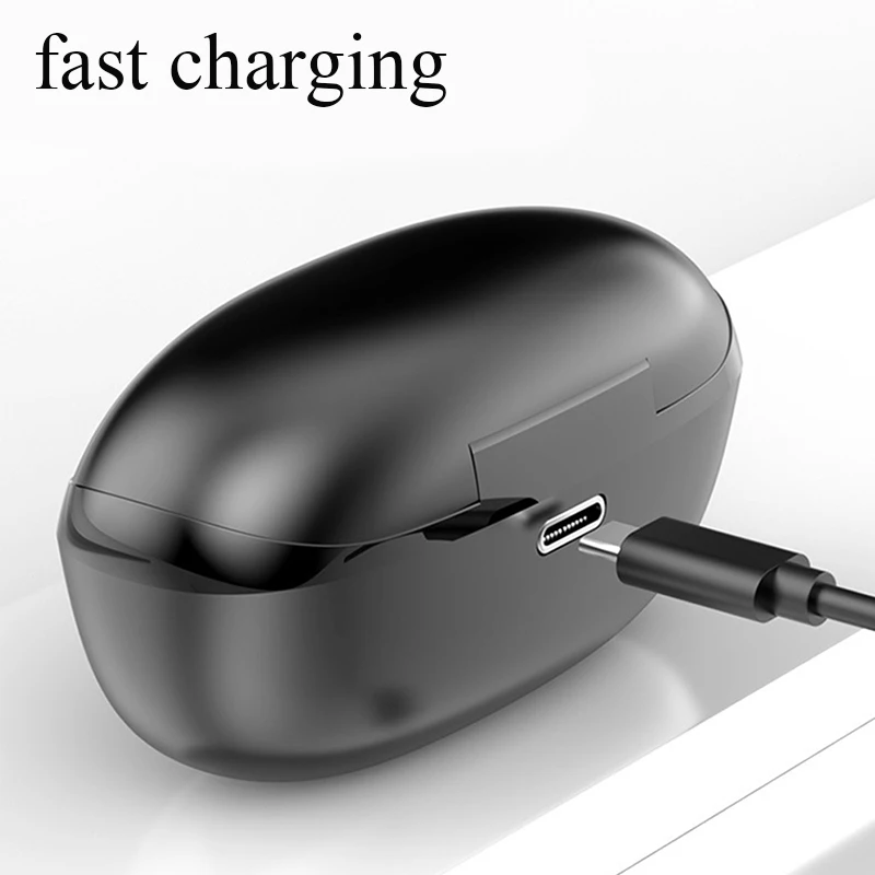 TWS wireless earphones mini earbuds 5 0 Bluetooth Type c Digital Display Charging case headset HiFi stereo earphone for phone