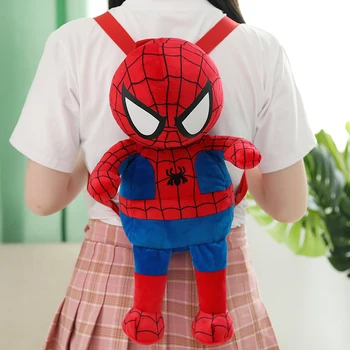 

New Hot 42cm Cute Super Hero Captain America Iron Man Spiderman Plush Backpack Cartoon Avengers Toys for Kids Bag Creative Gifts