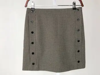 

17 City Temperament Thousand Birds Double Row Fasten Overskirt A Word Skirt 7495