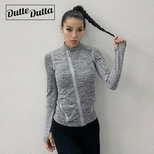 Женские рубашки для йоги на молнии спереди с длинным рукавом, топ для йоги, спортивная одежда, Быстросохнущий Спортивный костюм, женская рубашка для бега