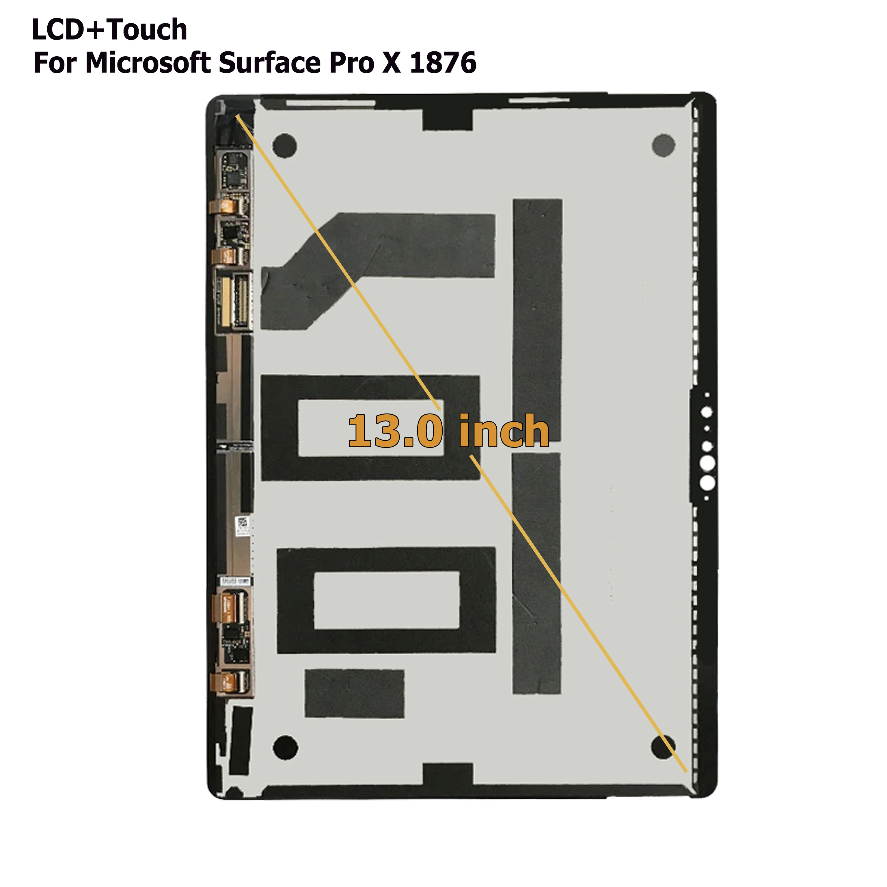 마이크로소프트 서피스 프로 X prox 1876 LCD 디스플레이, 터치 스크린 디지타이저 어셈블리, 서피스 프로 X 1876 유리 스크린, 13 인치 LCD