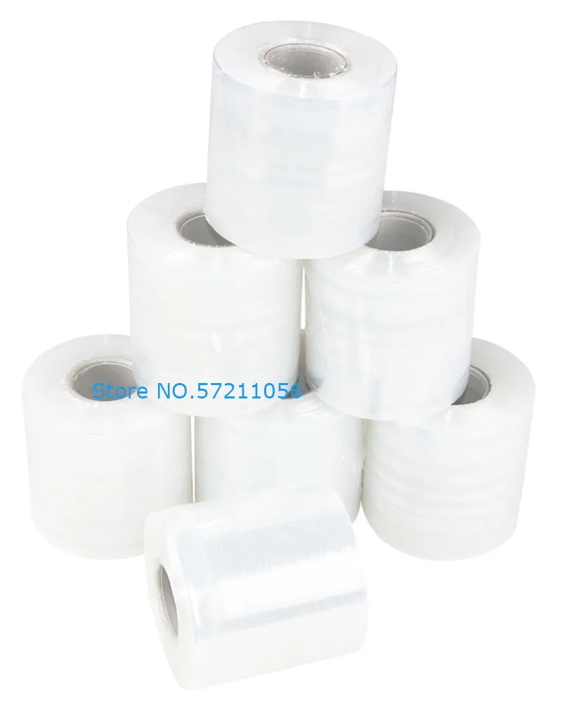 1 Roll 6cm 8cm 12cm 15cm Stretch Wrap Transparent Packing Film Industrial Stretch Plastic Sealer Winding Durable Hand Wrap