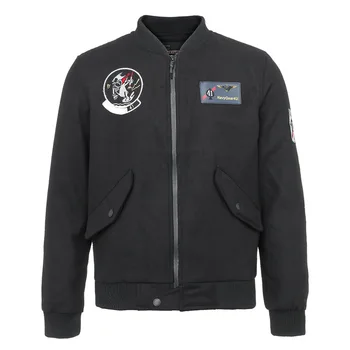 

Air Force Polit Jacket Men Printed Black Baseball Stand Collar Brand Bomber Jacket Cotton Windbreaker Hip Hop