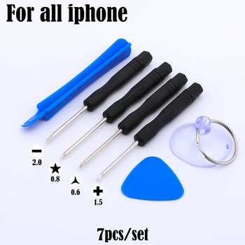 

wholesale 7pcs/set DIY Repair Tool Screwdriver tools kit for iphone 4/5/6/7/7p/x/xr/11 5-star point 0.8mm ph000 0.6mm Y