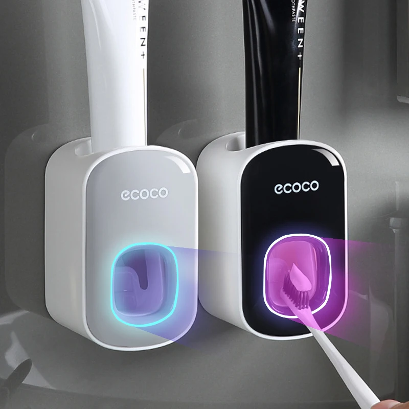 toothpaste dispenser Bathroom toothbrush holder accessories set for bathroom Mount Automatic Squeezer Fast Wall Mountedundefined