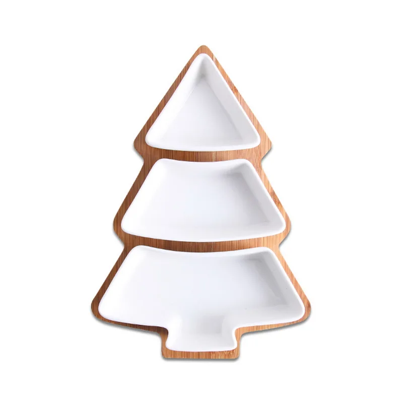Забавная Рождественская елка форма Фруктовая тарелка Бытовая керамика сладости сухие тарелки для фруктов миски поднос для завтрака подарок для детей
