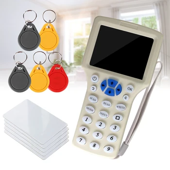 

2-in-1 Portable Induction Card Writer RFID ID Card Copier with Button for Access Cards Keyring VJ-Drop