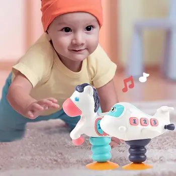 

Cute Electric pet Plane LED Music Wobbling Doll with Suction Cup Interactive Kid Toy LED Light Glow toy baby Educational Toys