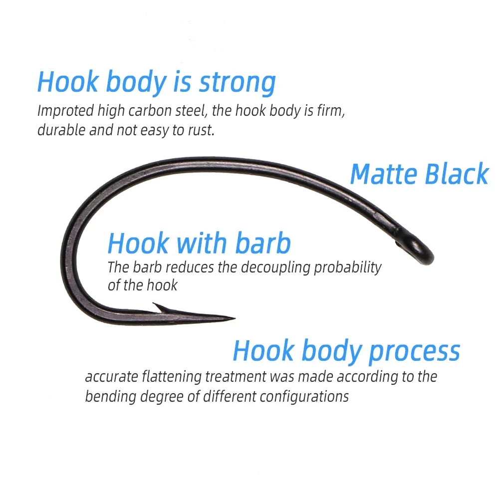 JIGEECARP 30pcs Carp Fishing Hooks Coated FishHooks Carbon Steel Rigging Carp  Hooks Micro Barbed Curve Shank Gripper Hook - AliExpress