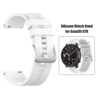

22mm Silicone Adjustable Watchband Bracelet Strap with Buckle Simplicity Soft Comfortable to Wear Durable for Amazfit GTR 47mm
